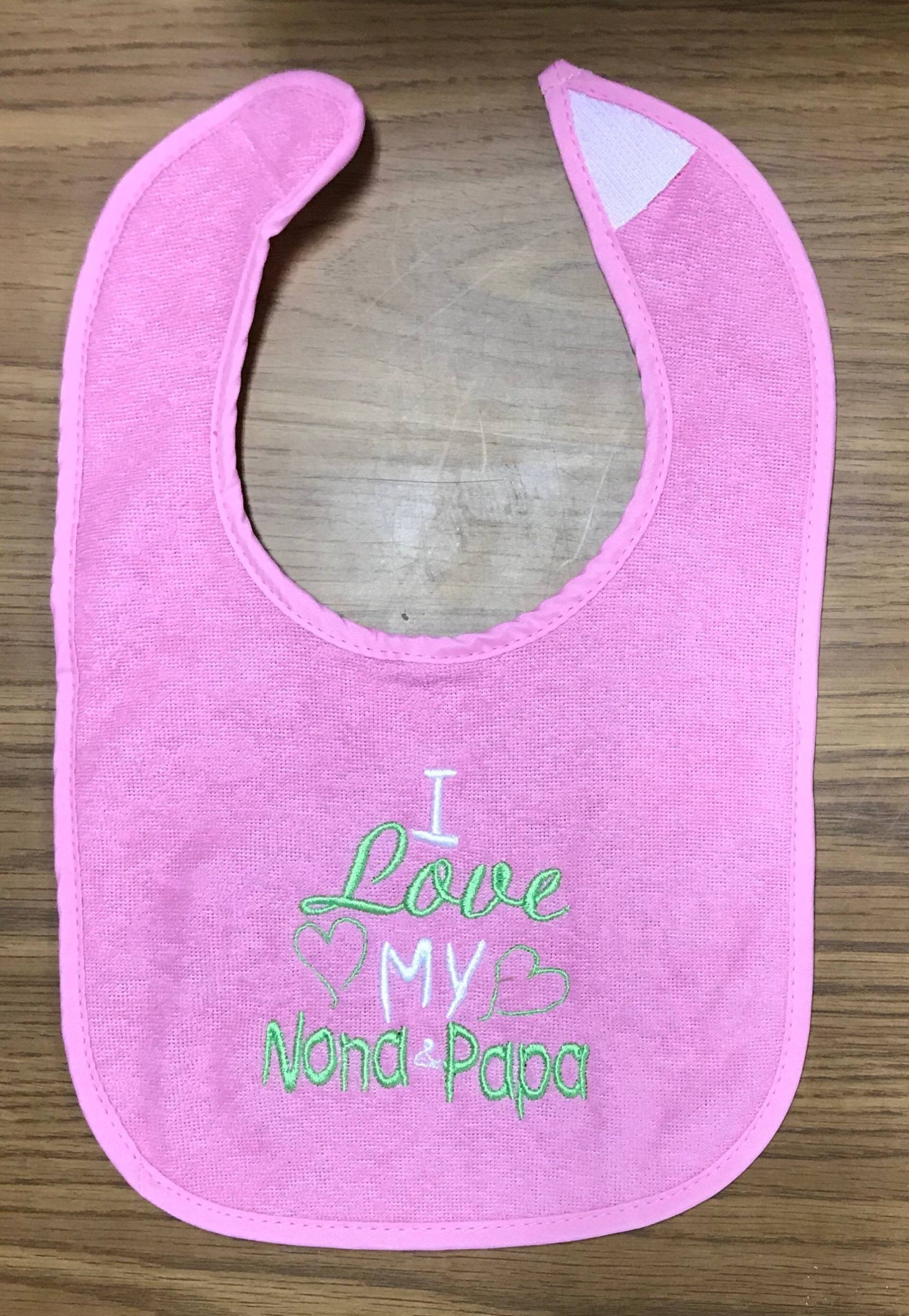 Ich Liebe Meine Nona & Papa Benutzerdefinierte Bestickt Lätzchen von Etsy - BoutiqfullyYours