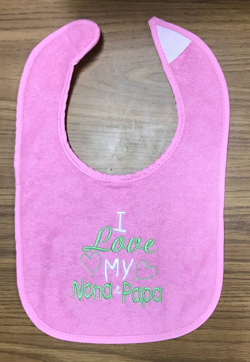 Ich Liebe Meine Nona & Papa Benutzerdefinierte Bestickt Lätzchen von Etsy - BoutiqfullyYours