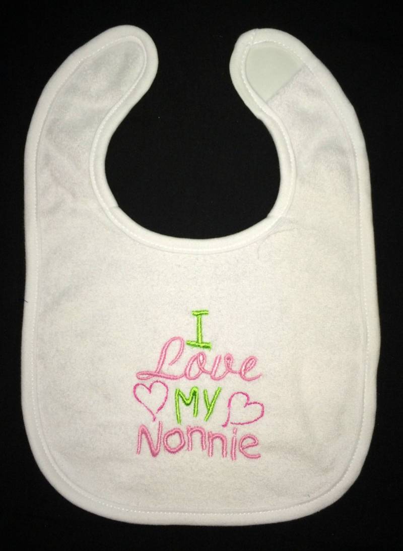 Ich Liebe Meine Nonnie Benutzerdefinierte Bestickt Lätzchen von Etsy - BoutiqfullyYours