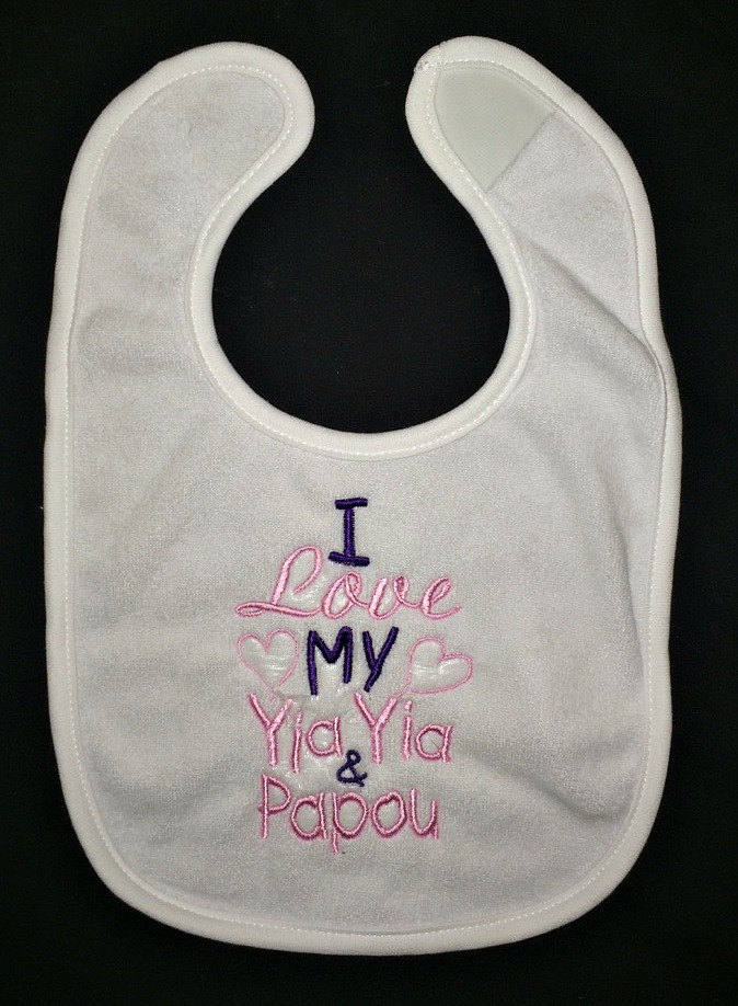 Ich Liebe Meine Yia & Papou Benutzerdefinierte Bestickt Lätzig von Etsy - BoutiqfullyYours