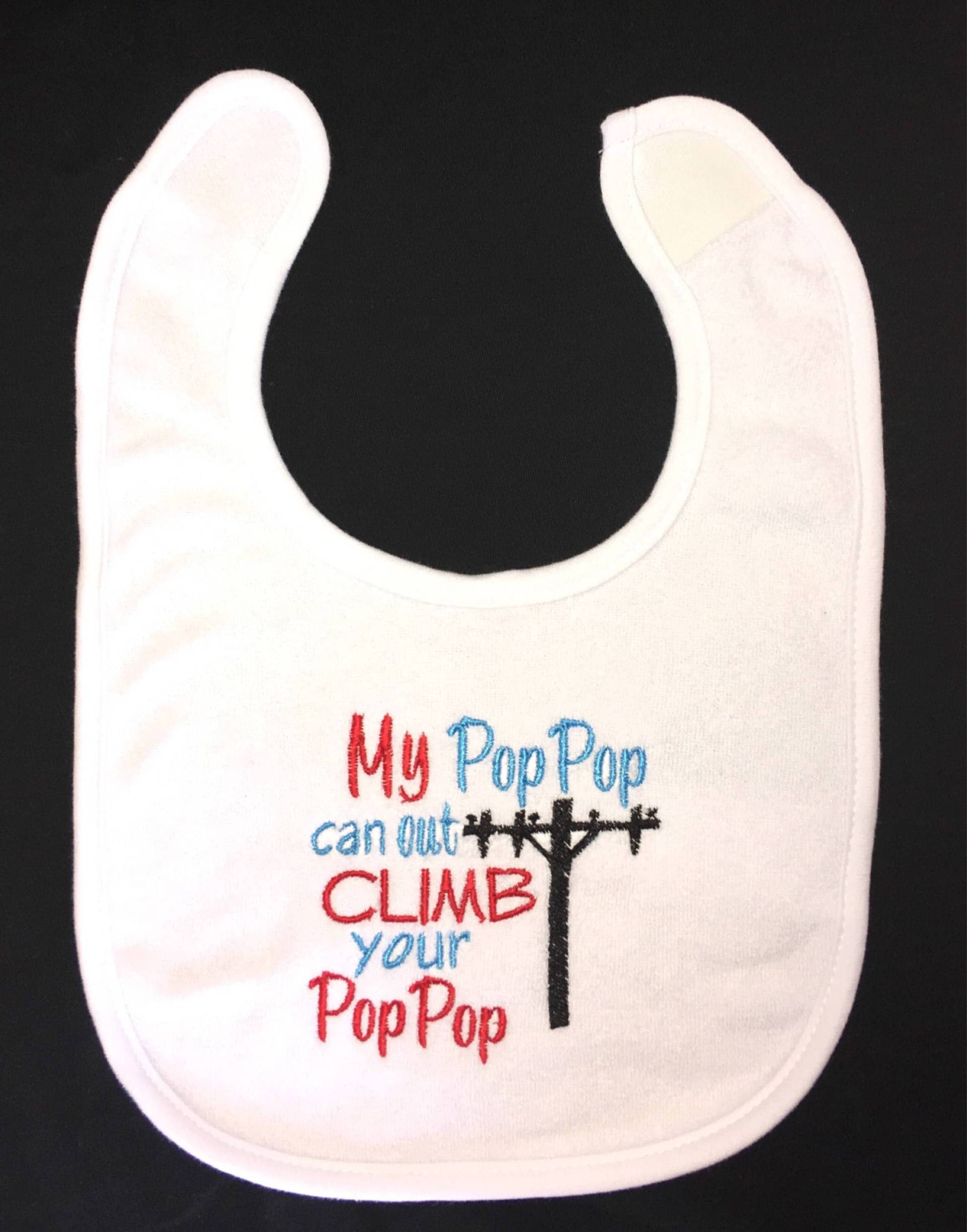 Mein Pop Kann Climb Ihre Lineman Benutzerdefinierte Bestickt Lätzchen von Etsy - BoutiqfullyYours