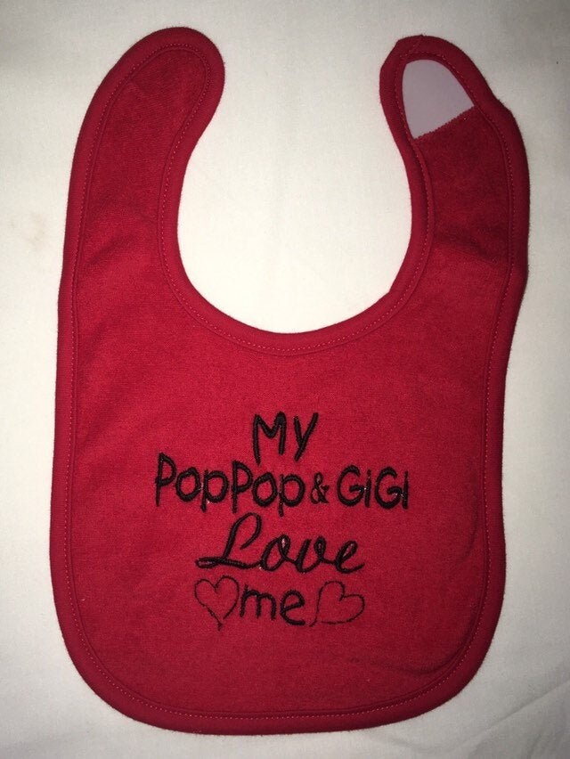 Mein Poppop & Gigi Liebe Mich Benutzerdefinierte Bestickt Lätz von Etsy - BoutiqfullyYours