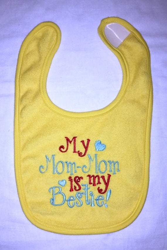 Meine Mama-Mama Ist Mein Bestie Benutzerdefinierte Bestickt Lätzchen von Etsy - BoutiqfullyYours