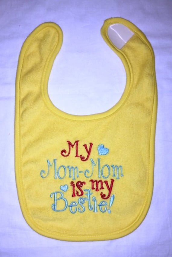 Meine Mama-Mama Ist Mein Bestie Benutzerdefinierte Bestickt Lätzchen von Etsy - BoutiqfullyYours