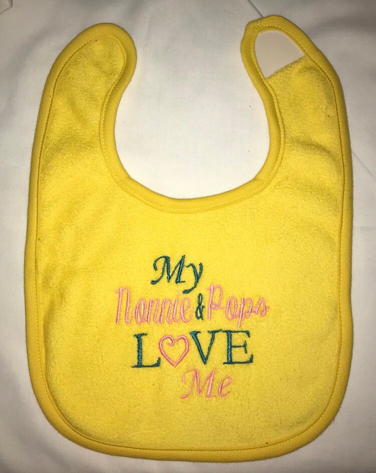 Meine Nonnie & Pops Liebe Mich Benutzerdefinierte Bestickt Lätz von Etsy - BoutiqfullyYours