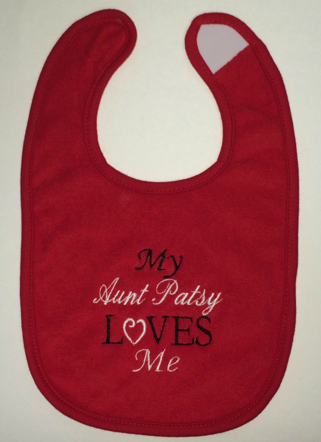 Meine Tante | Name Liebt Mich Benutzerdefinierte Bestickte Lätzchen von Etsy - BoutiqfullyYours