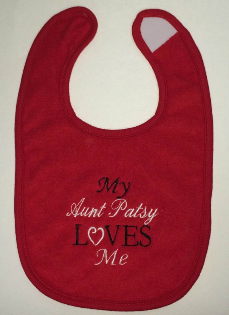 Meine Tante | Name Liebt Mich Benutzerdefinierte Bestickte Lätzchen Meine Tante | Name Liebt Mich Benutzerdefinierte Bestickte Lätzchen von Etsy - BoutiqfullyYours