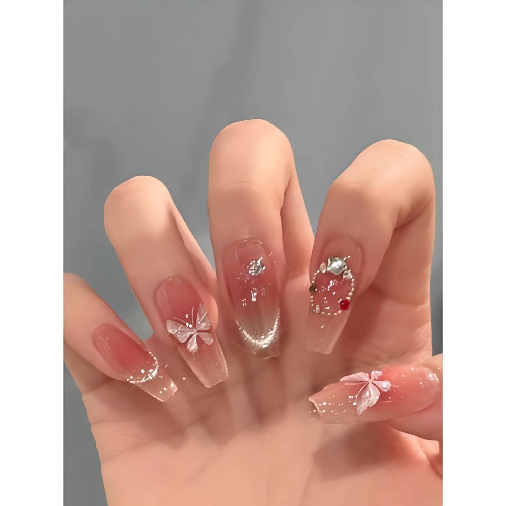 Butterfly & Cat Eye Glitter Press-On Nails - Luxury Nail Art Set With 3D Stones, Sparkles & Handmade Design For Special Occasions Butterfly & Cat Eye Glitter Press-On Nails - Luxury Nail Art Set With 3D Stones, Sparkles & Handmade Design For Special Occasions von Etsy - BrandlDesigns