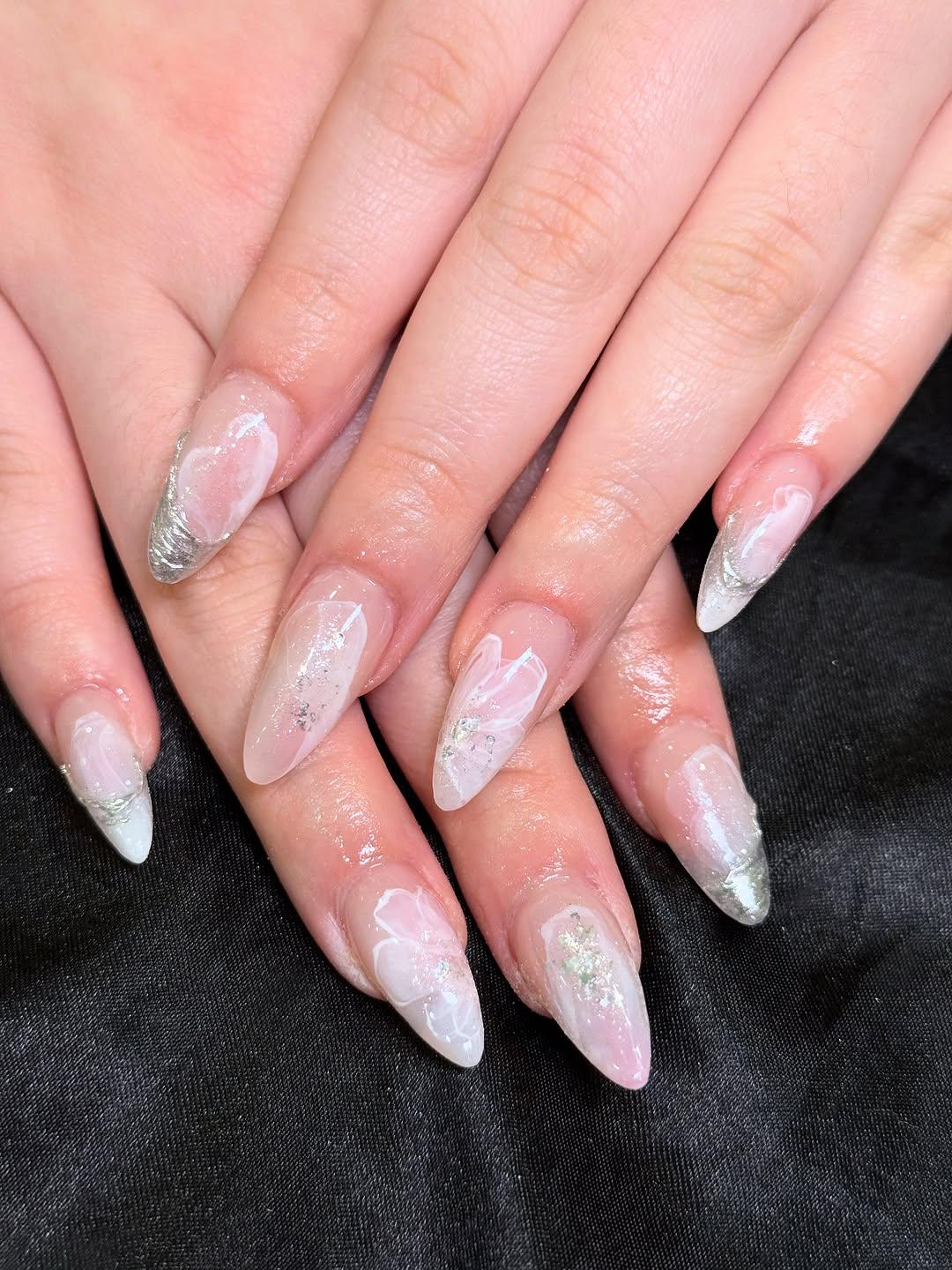 Handmade Elegant Milky White Press On Nails | Marble & Silver Glitter Almond 3D Butterfly-Inspired Nail Reusable Classy Handmade Elegant Milky White Press On Nails | Marble & Silver Glitter Almond 3D Butterfly-Inspired Nail Reusable Classy von Etsy - BrandlDesigns