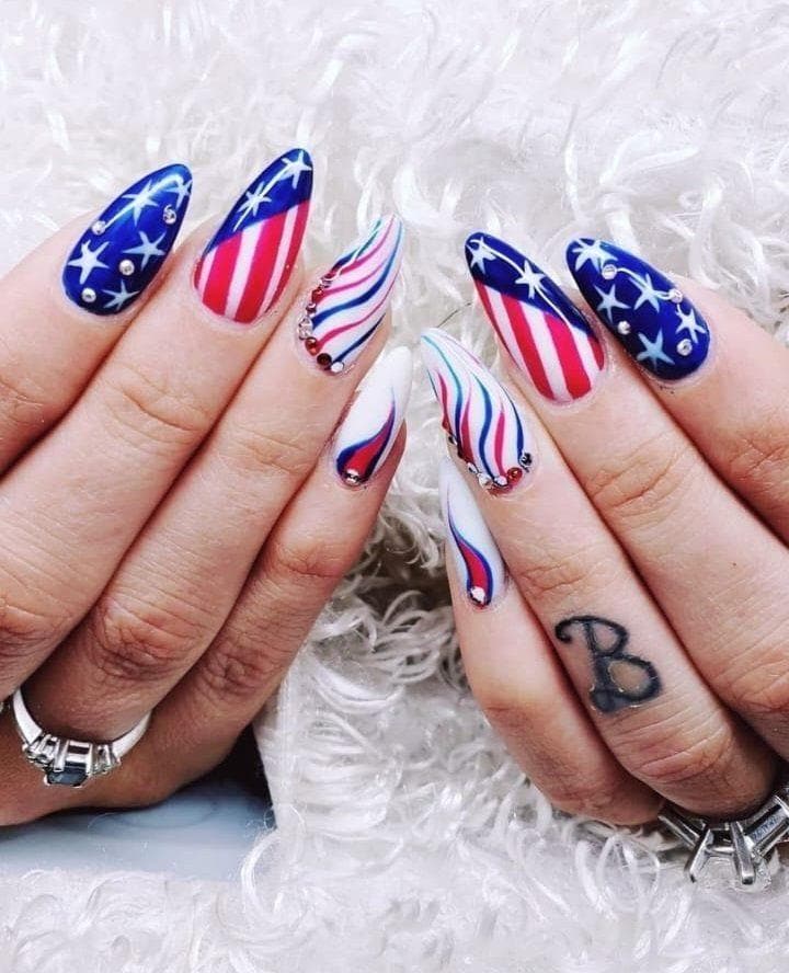 Patriotic Usa Flag Press-On Nails - Red White Blue Swirl & Star Design, Handmade Nail Set For 4Th Of July & Summer Events Patriotic Usa Flag Press-On Nails - Red White Blue Swirl & Star Design, Handmade Nail Set For 4Th Of July & Summer Events von Etsy - BrandlDesigns
