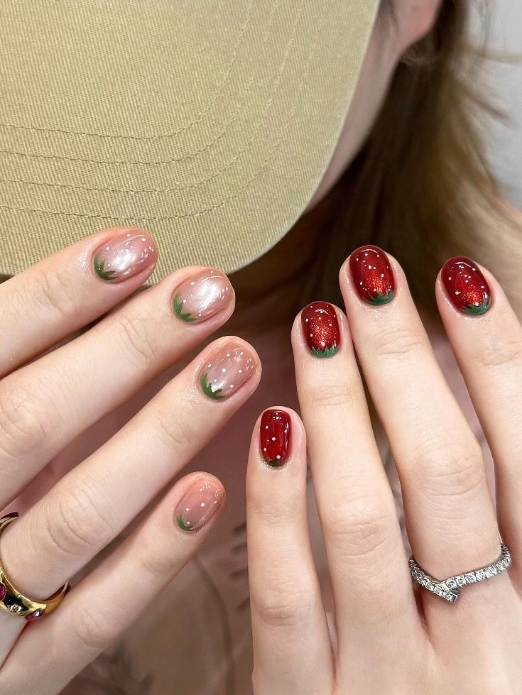 strawberry Press On Nails | Handmade Kawaii Red & Pink Fruit Nail Art Summer Reusable False Cute Set Custom Glossy strawberry Press On Nails | Handmade Kawaii Red & Pink Fruit Nail Art Summer Reusable False Cute Set Custom Glossy von Etsy - BrandlDesigns