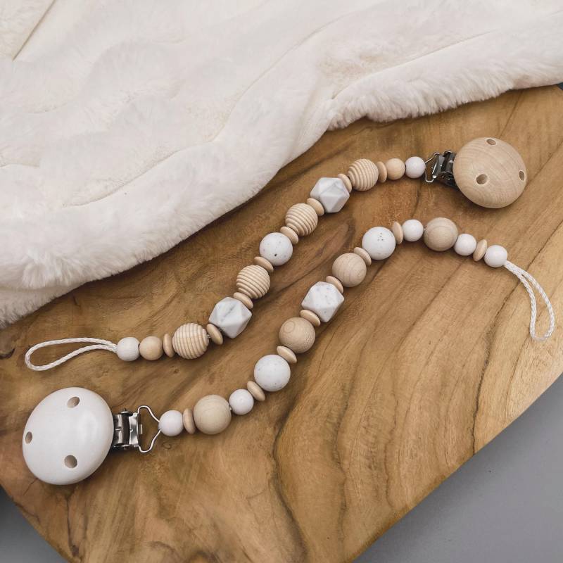 Schnullerkette - Mamor/stracciatella von Etsy - BuchstabensuppeDE