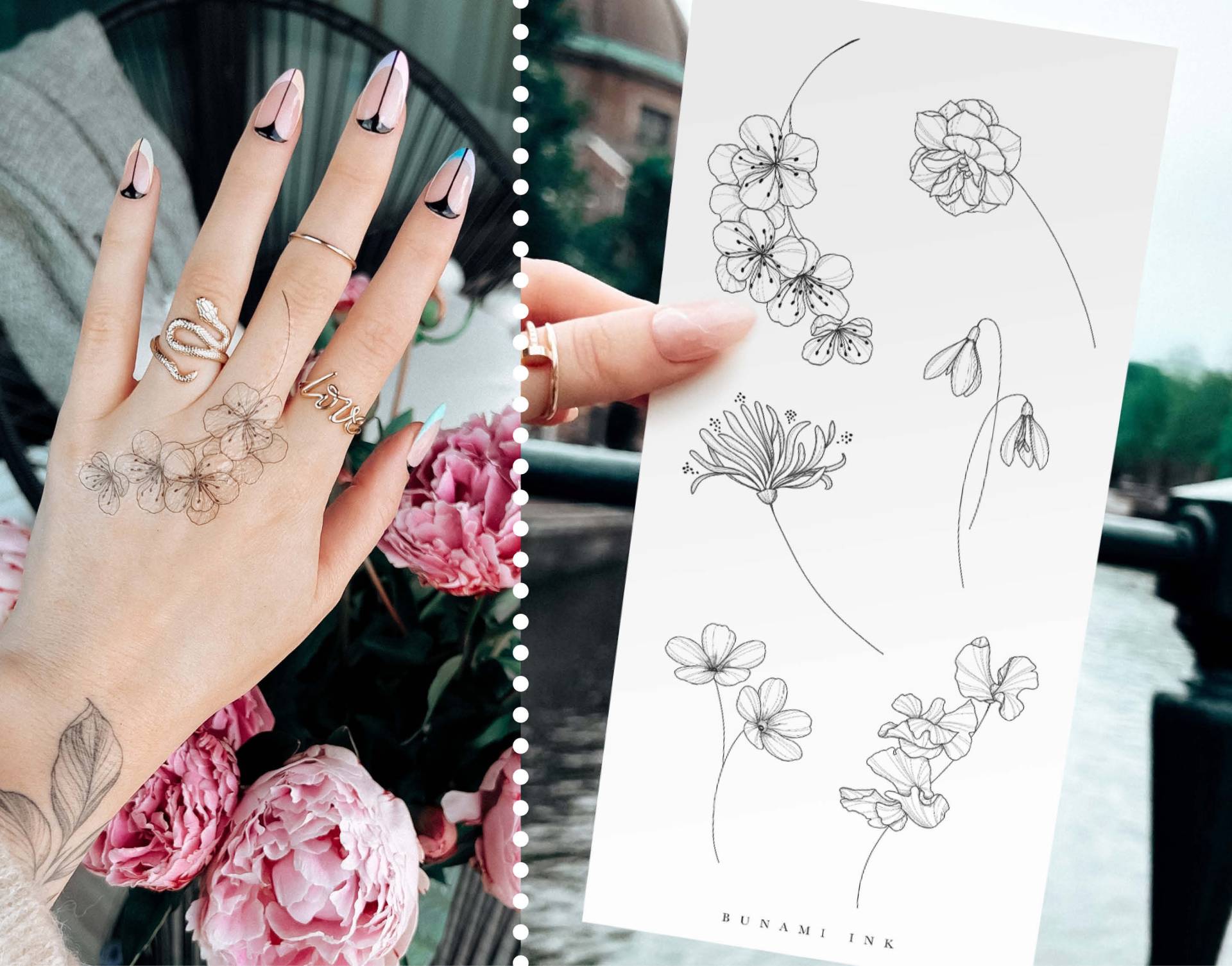 Temporäre Tattoos 6 Geburtsblumen Januar-Juni Schneeglöckchen Primel Jonquille Zuckererbse Weißdorn Heckenkirsche Temporäre Tattoos 6 Geburtsblumen Januar-Juni Schneeglöckchen Primel Jonquille Zuckererbse Weißdorn Heckenkirsche von Etsy - BunamiInk