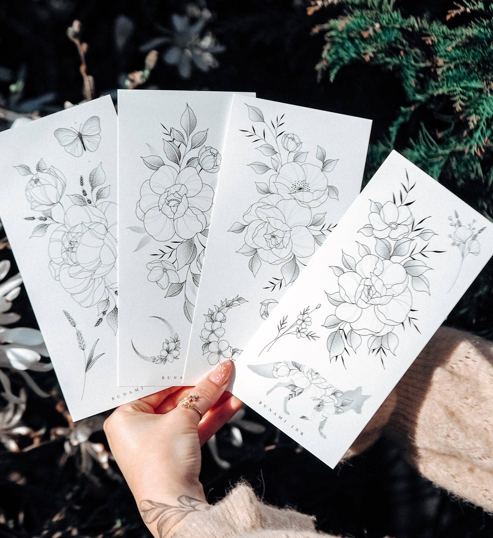 Temporäre Tattoos Big Peony Set | 4× Pfingstrosen Monde Schmetterling Temporäre Tattoos Big Peony Set | 4× Pfingstrosen Monde Schmetterling von Etsy - BunamiInk