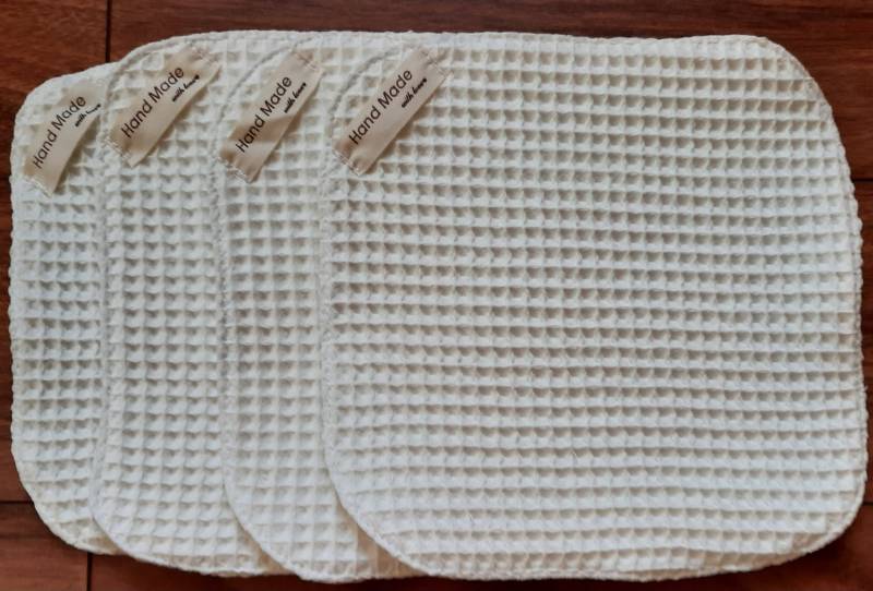 Waschlappen Aus Waffelpique, 100% Baumwolle, Weiß Waschlappen Aus Waffelpique, 100% Baumwolle, Weiß von Etsy - BunteFaedenbyCarola