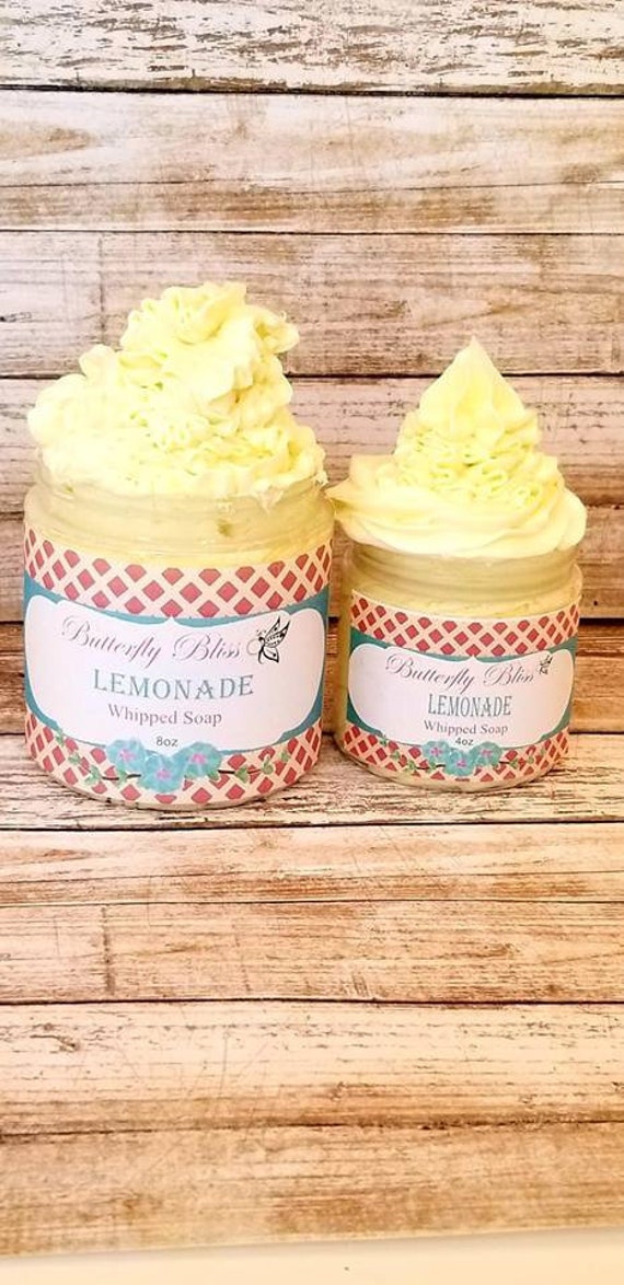 Schlagseife | Cremige Luxuriöse Feuchtigkeitsspendend Und Reinigend Rasierseife Dusch - Badeseife Limonade Duftend von Etsy - ButterflyBlissShop