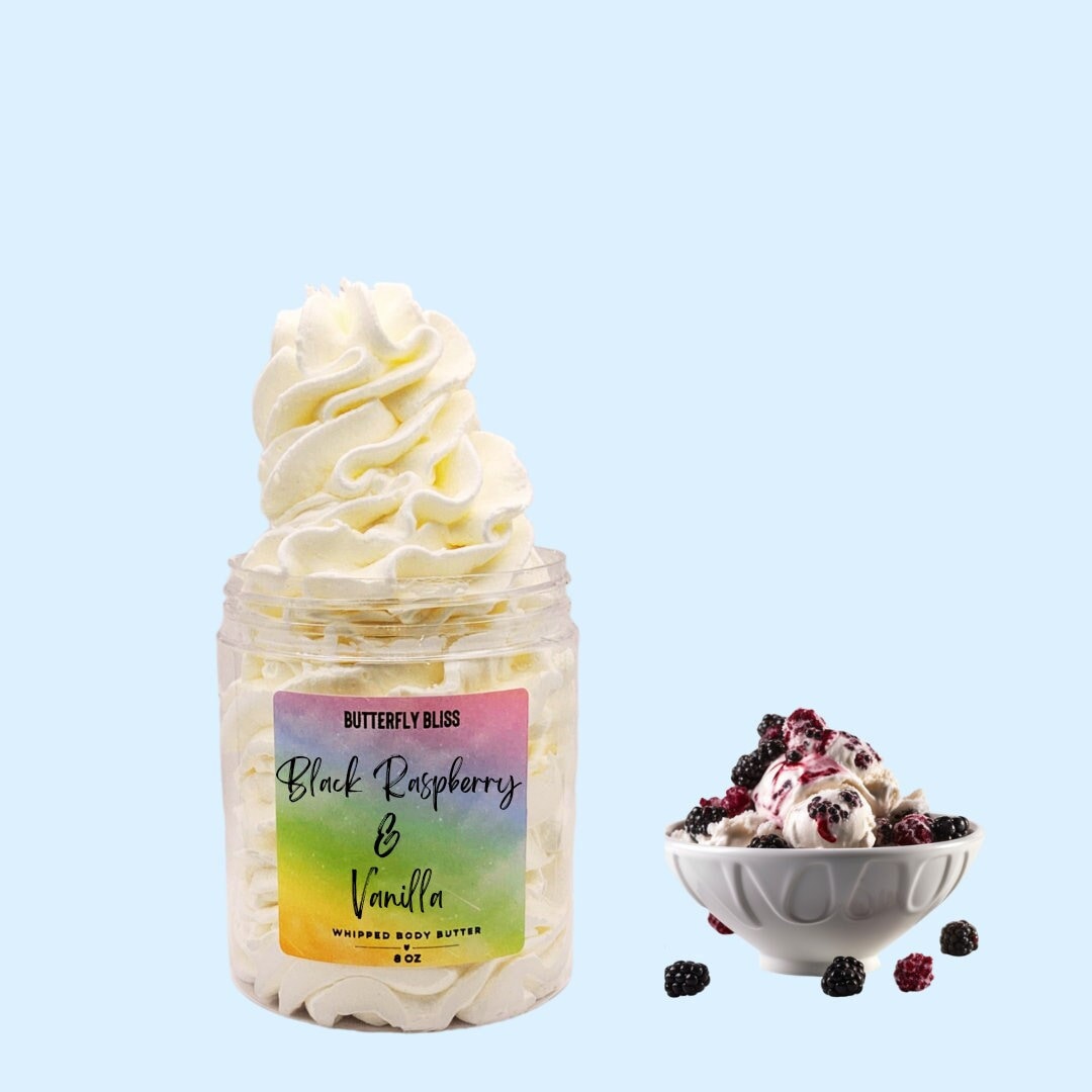 Schwarze Himbeere Und Vanille Körperbutter | Himbeer Lotion Shea Natürliche von Etsy - ButterflyBlissShop