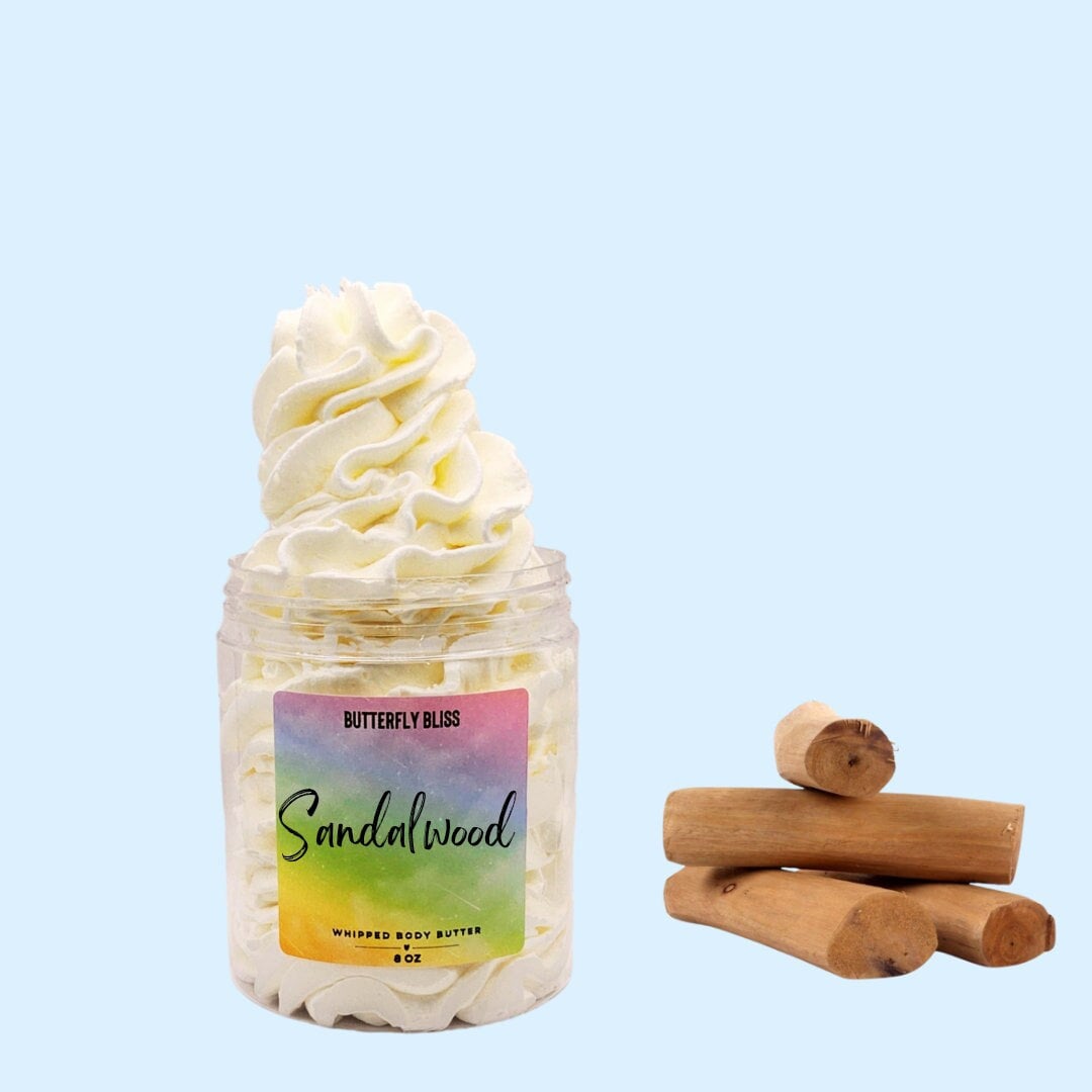 Sheabutter Geschlagen | Sandelholz Körperbutter Naturlotion Hausgemachte Sahne Shea Lotion Geschenke Für Sie Feuchtigkeitscreme Trockene Haut von Etsy - ButterflyBlissShop