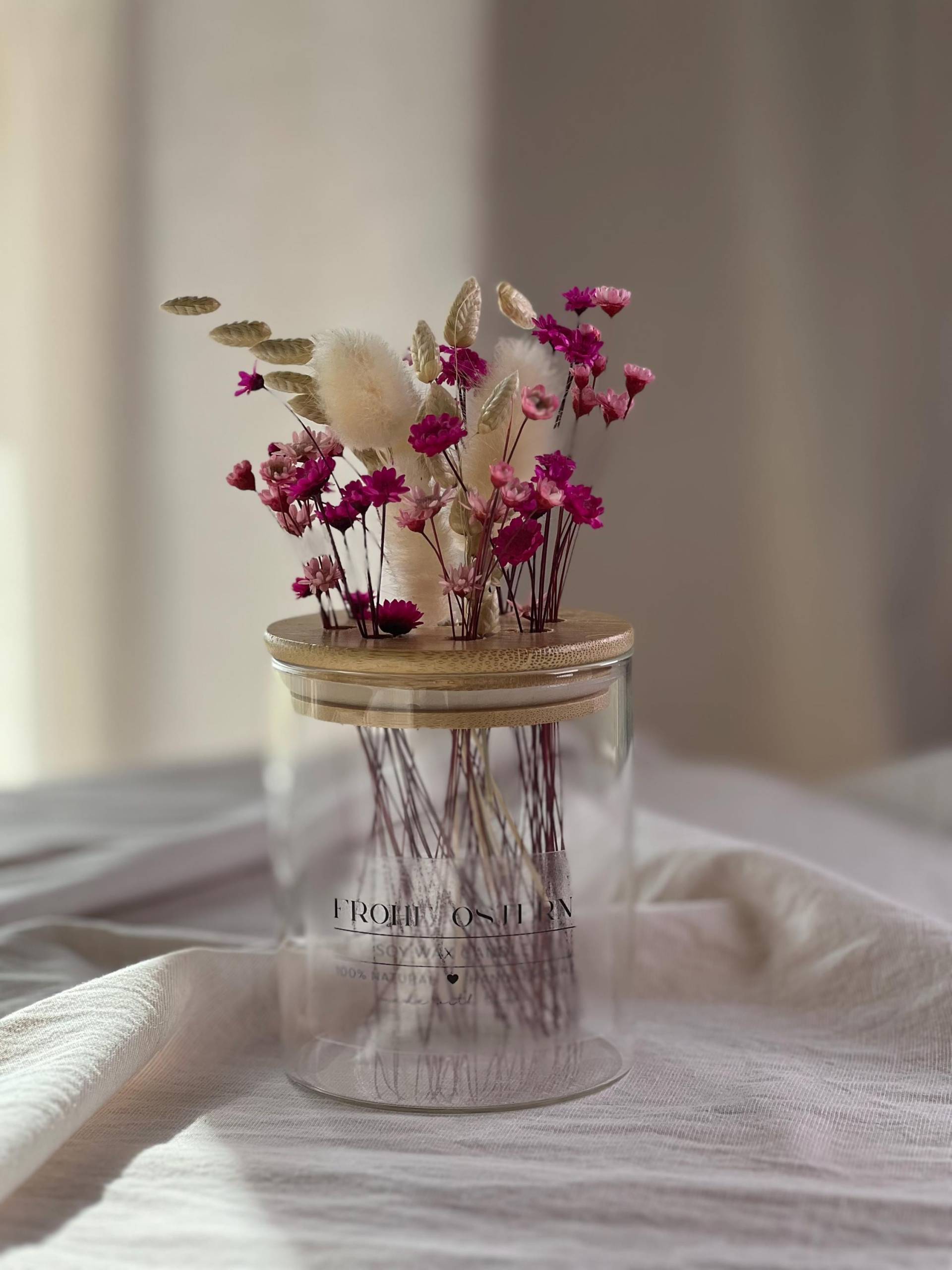Geschenkglas „Frohe Ostern" Mit Trockenblumen | Personalisiertes Deko Glas Holzdeckel Geschenkbox Befüllbar Geschenkidee, Sale von Etsy - ByLiloandSary