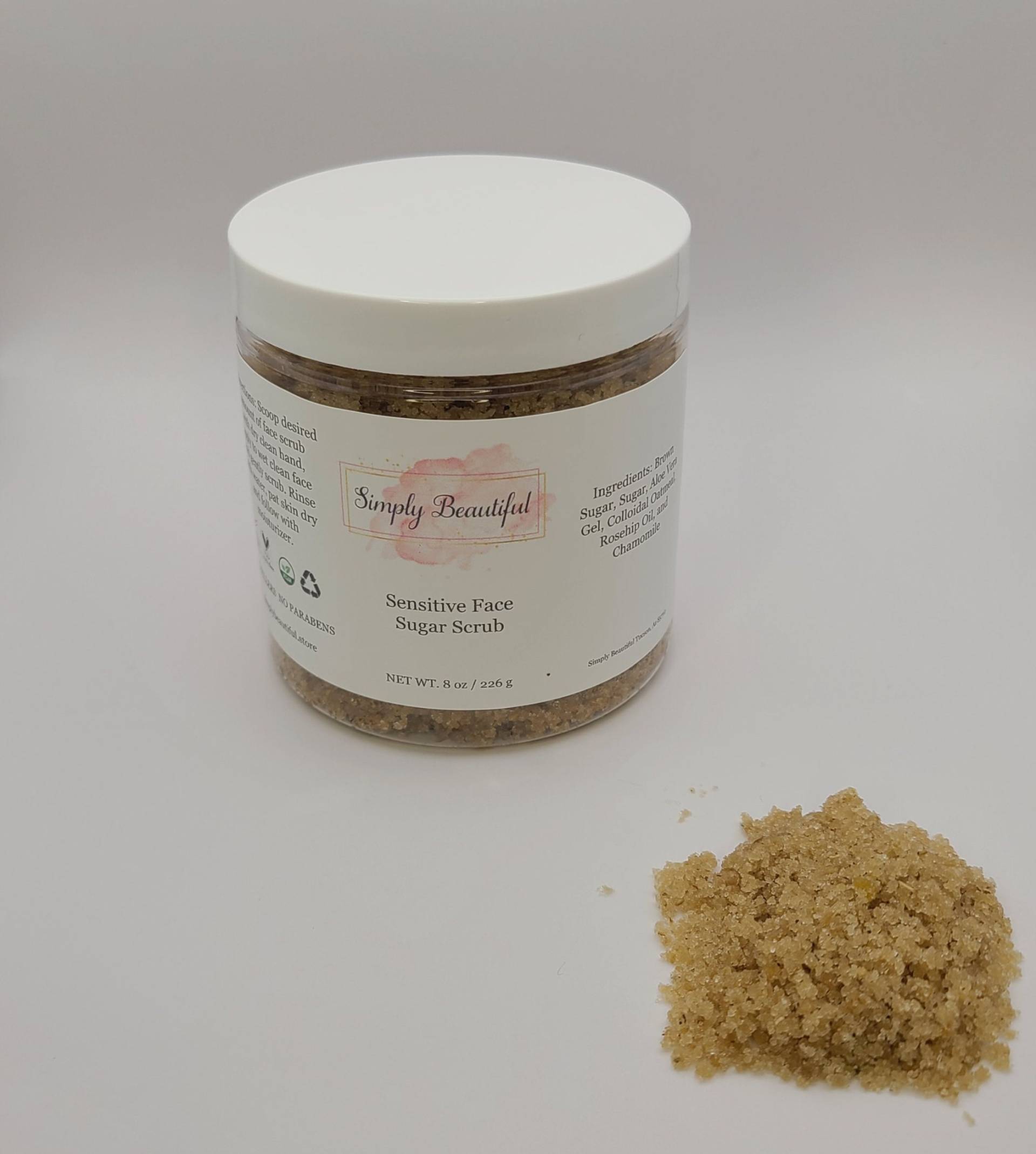 Sensitive Face Sugar Peeling Oil Free 8Oz Sensitive Face Sugar Peeling Oil Free 8Oz von Etsy - BySimplyBeautifulCo