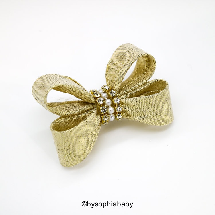 Baby Haarspange, Gold Schleife Kleinkind Mädchen Große 961 von Etsy - BySophiaBaby