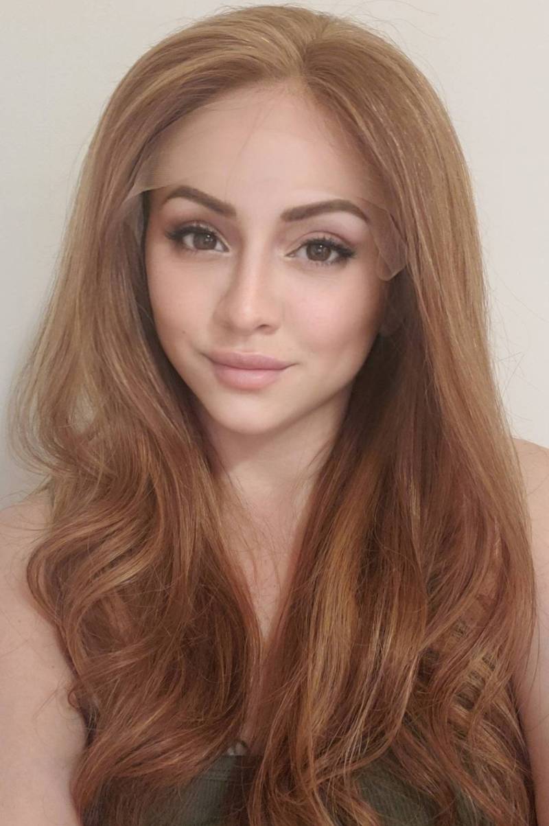Auburn Highlighted Größe Medium Human Hair Front Lace Wig 18Inches30621Red von Etsy - CGWIGS