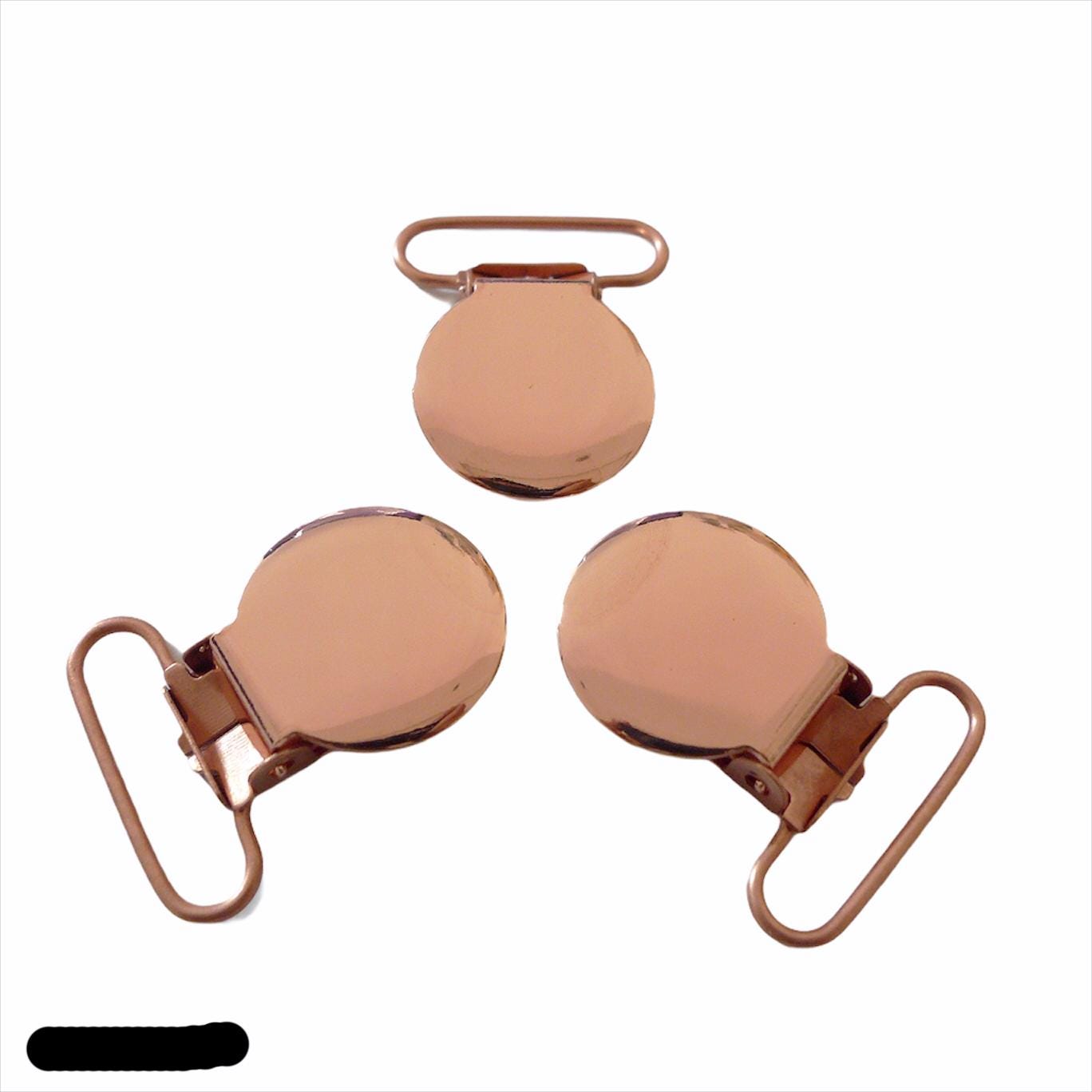 Rosegold Messing Farbe Hosenträger Clips, Schnullerkette Mit Kunststoff-Einsatz | 25 Mm von Etsy - CNCVC
