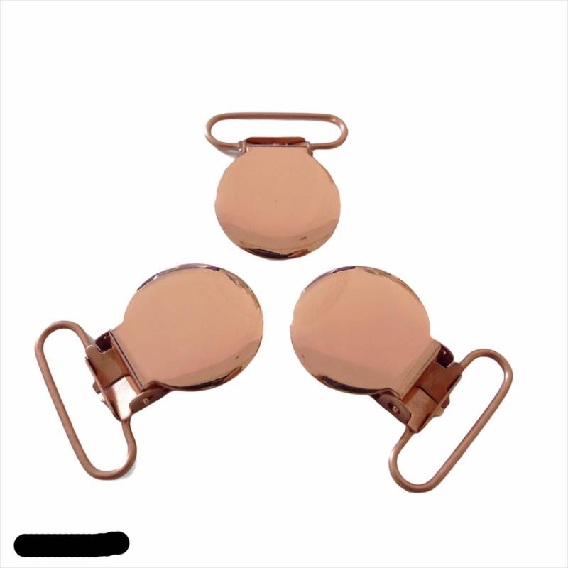Rosegold Messing Farbe Hosenträger Clips, Schnullerkette Mit Kunststoff-Einsatz | 25 Mm von Etsy - CNCVC