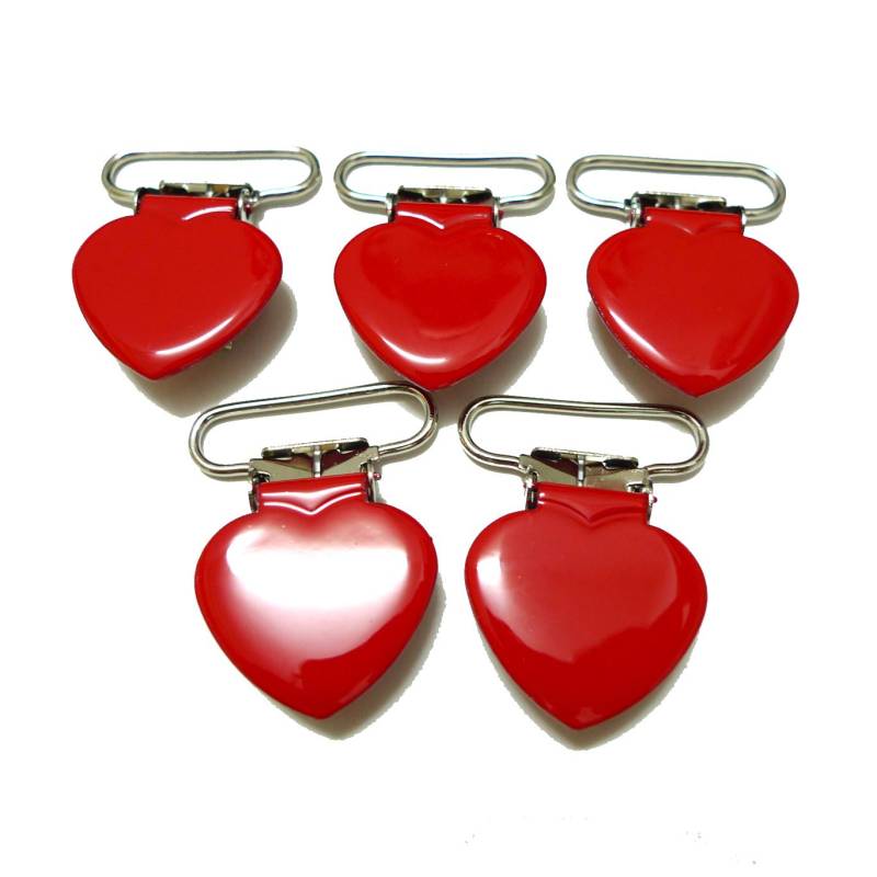 Rote Emaille Herz Hosenträger Clips, 25mm Schnuller Halter von Etsy - CNCVC