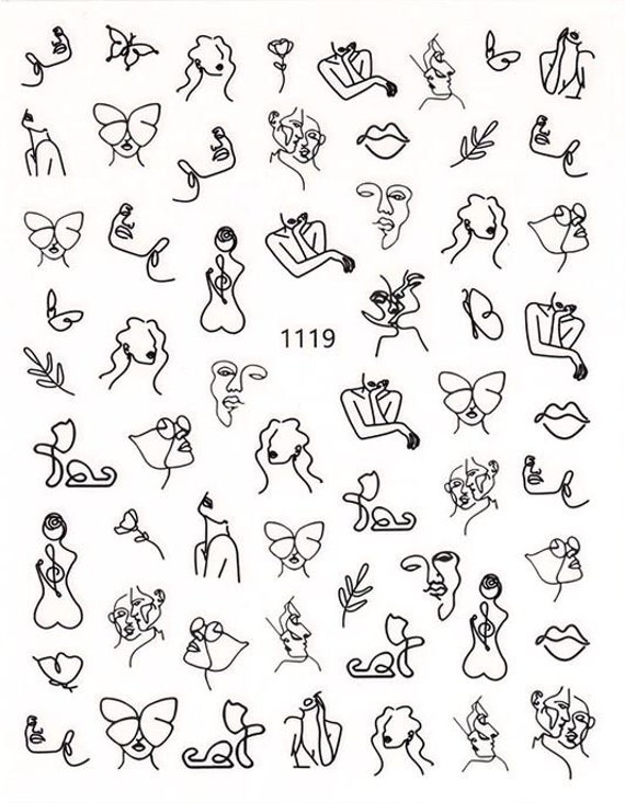Nail Sticker Abstrakte Gesichter Nail Sticker Abstrakte Gesichter von Etsy - COEMbeauty