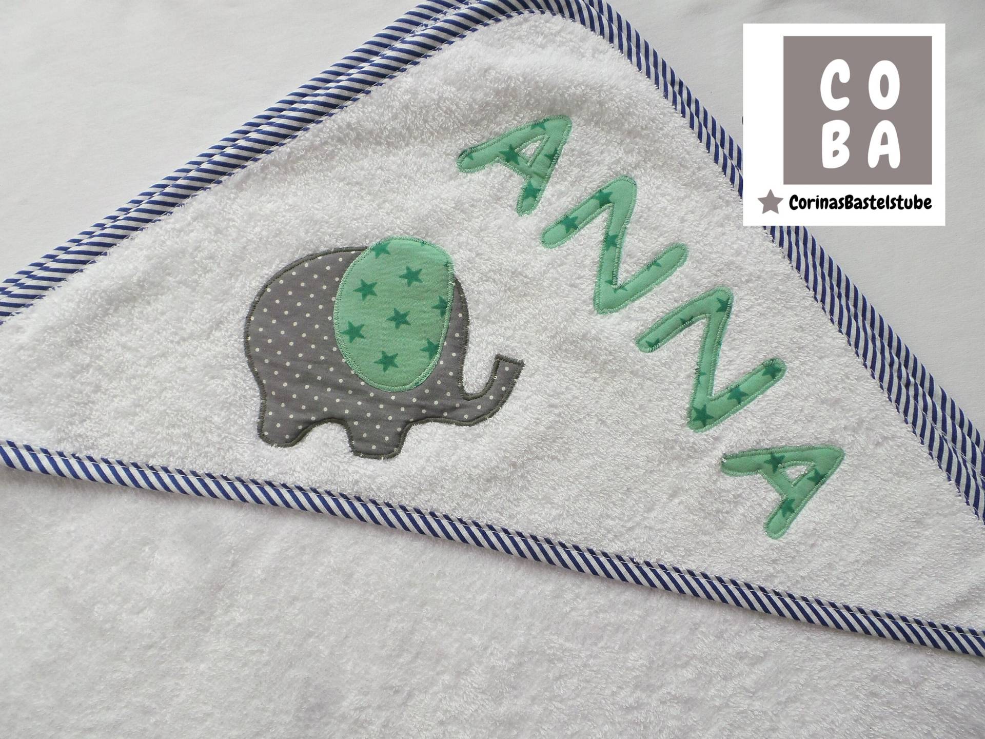 Handtuch Mit Kapuze Elefant Und Wunschname Weiß von Etsy - CORINAsBASTELSTUBE