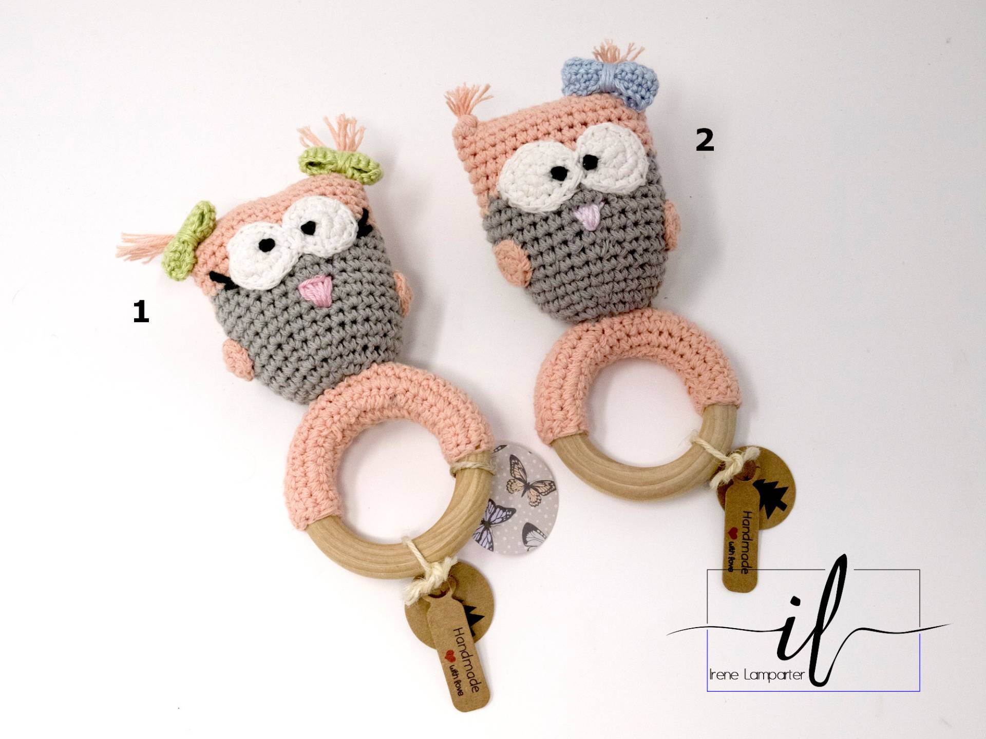 Beißringe, Beißring-Set, Kinder, Handgemacht, Holz, Strickgarn, Rassel, Geschenk, Geburtstag, Jahrestag, Jubiläum, Baby, Baby Shower, Kind von Etsy - CREATIVEiSECRET