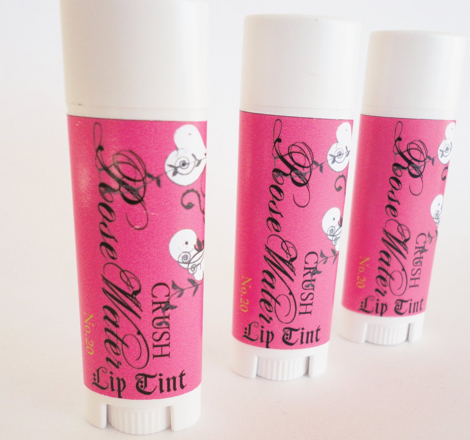 Rosewater Vanilla Vegan Lip Tint Hellrot, Rosa, Feuchtigkeitsspendend von Etsy - CRUSHCOSMETICS