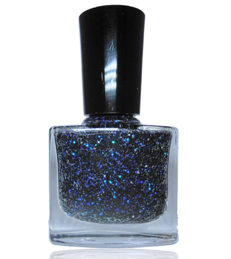Schwarz Irisierender Glitzer Nagellack Vegan, 5-Freie Formel von Etsy - CRUSHnailART