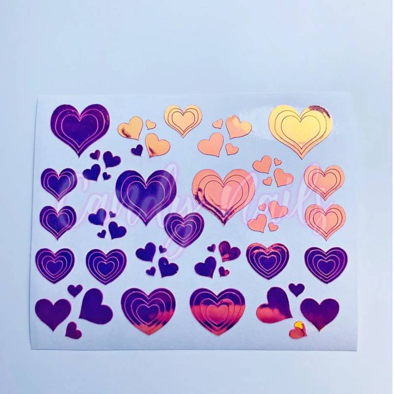 Selbstklebende Nailart Sticker/Vinyls Aufkleber Valentinstag Liebe Layered Heart Nägel von Etsy - CandyNailsUk