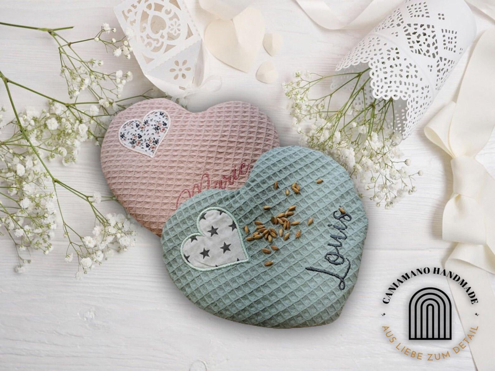 Wärmekissen Herz Auf Herz Aus Baumwolle | Personalisierbar Große Stoffauswahl von Etsy - CaniamanoHandmade