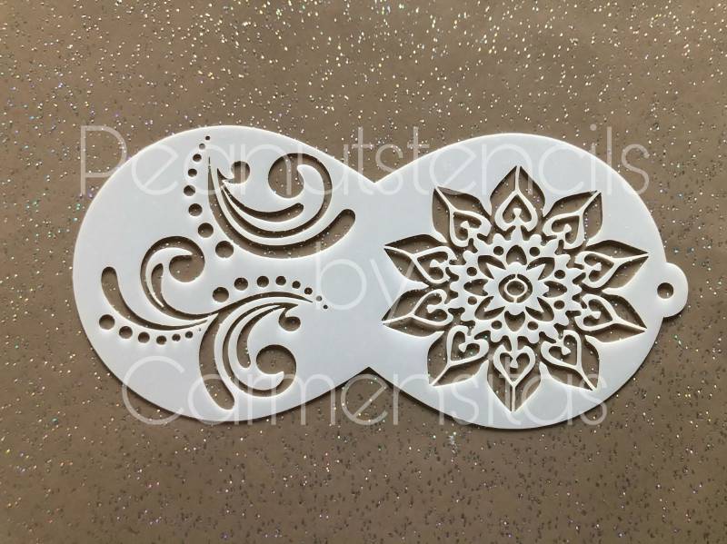 Facepainting Stencil, Peanutstencils 1004, Curls & Mandala Schablone Fürs Kinderschminken Facepainting Stencil, Peanutstencils 1004, Curls & Mandala Schablone Fürs Kinderschminken von Etsy - CarmensitasShopDe