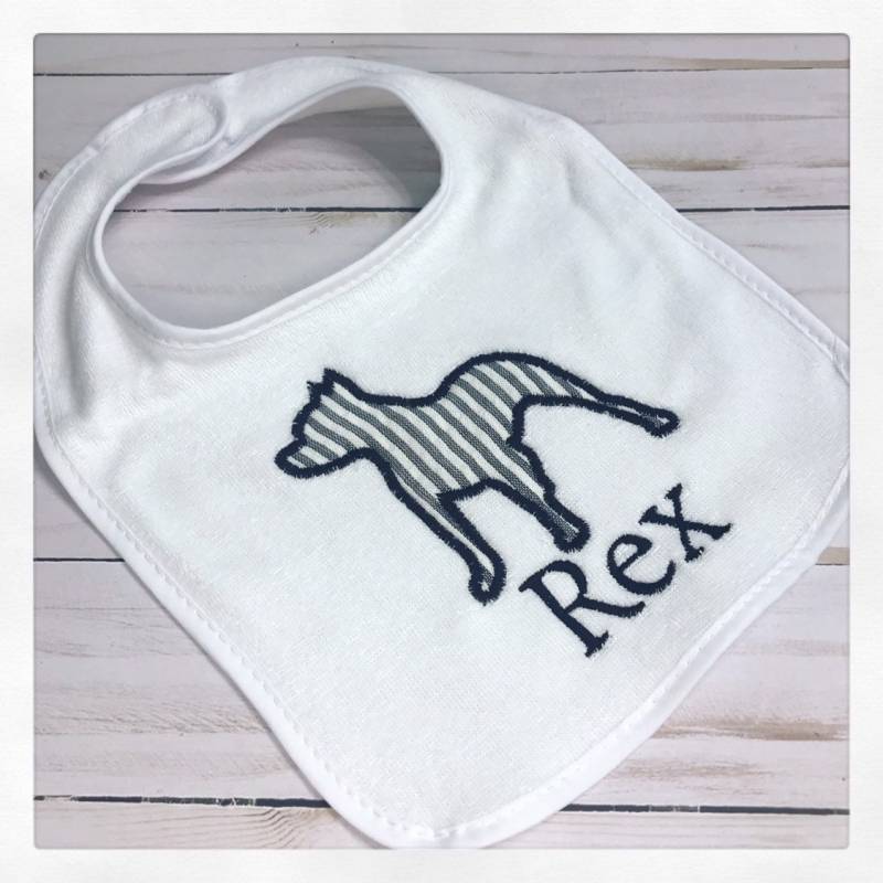 Personalisiertes Hundelätzchen/Baby Boxer Pitt Bull Bib Puppy Smash Cake von Etsy - CarolinaMonogramCo