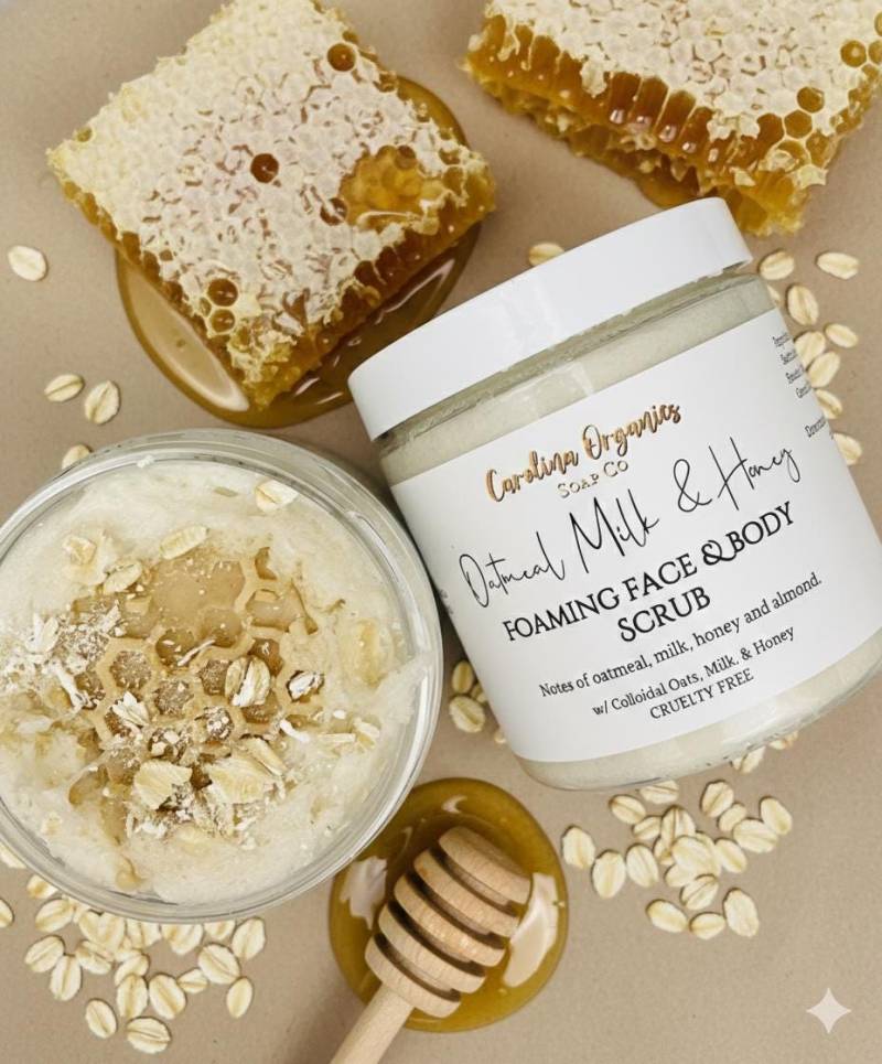 Hafermilch-Honig-Schaumzucker-Peeling Empfindliche Haut, Kolloider Hafer, Ziegenmilch Hafermilch-Honig-Schaumzucker-Peeling Empfindliche Haut, Kolloider Hafer, Ziegenmilch von Etsy - CarolinaOrganicsSC