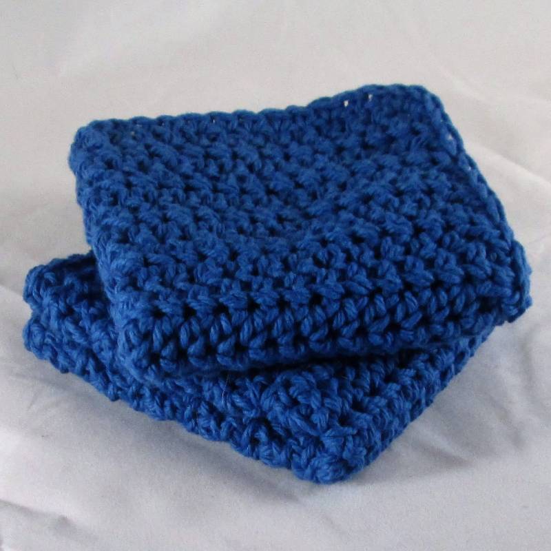 Handgefertigte Blaue Spa-Tuch-Set Aus Baumwolle, Blueberry Garn | 20x20 von Etsy - CeciliaAnnDesigns