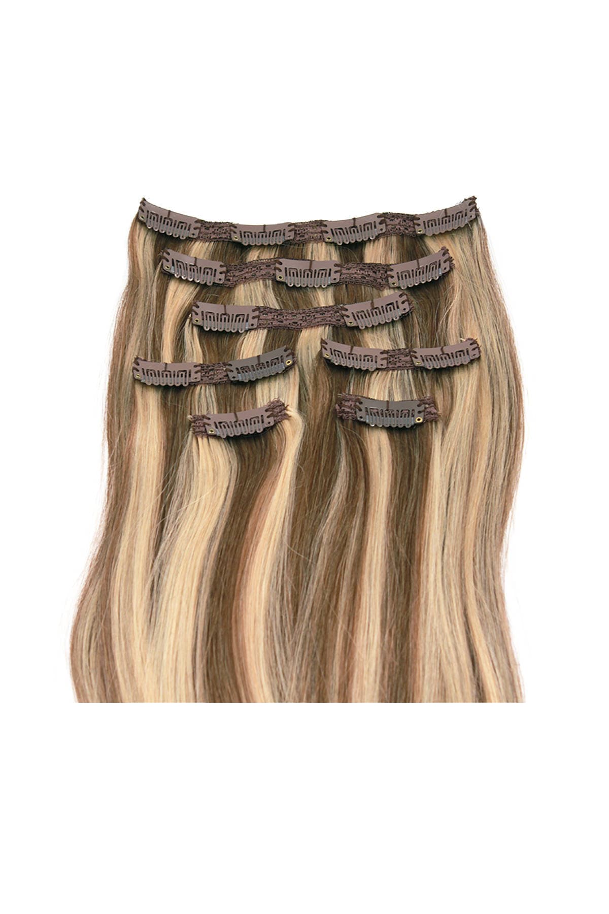 Hellbraun Mit Goldenen Highlights Echthaar Clip In, Farbe #p8/24 von Etsy - CelebrityStrandsPLUS