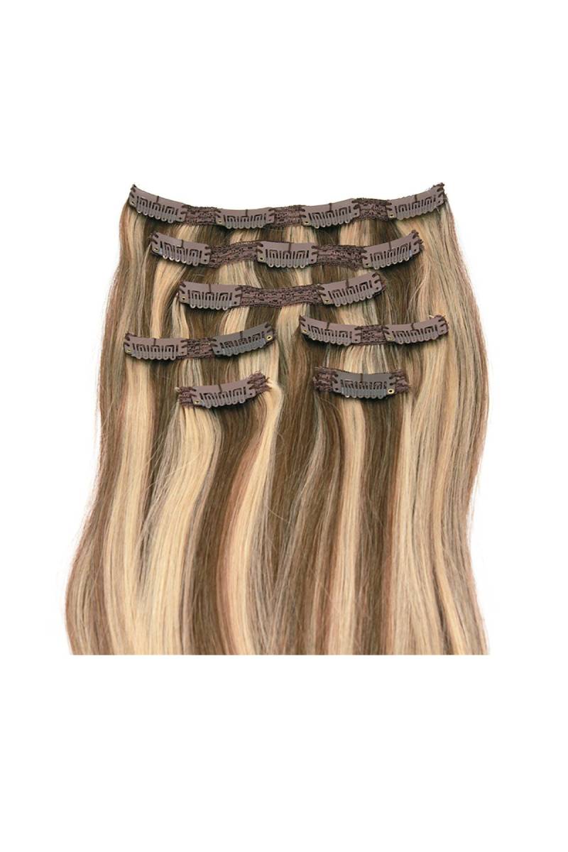 Hellbraun Mit Goldenen Highlights Echthaar Clip In, Farbe #p8/24 von Etsy - CelebrityStrandsPLUS