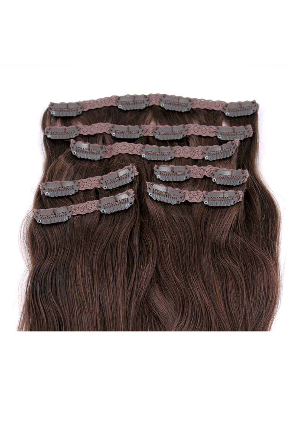 Mittelbraun Clip in Echthaarverlängerungen, Farbe #4 Mittelbraun von Etsy - CelebrityStrandsPLUS