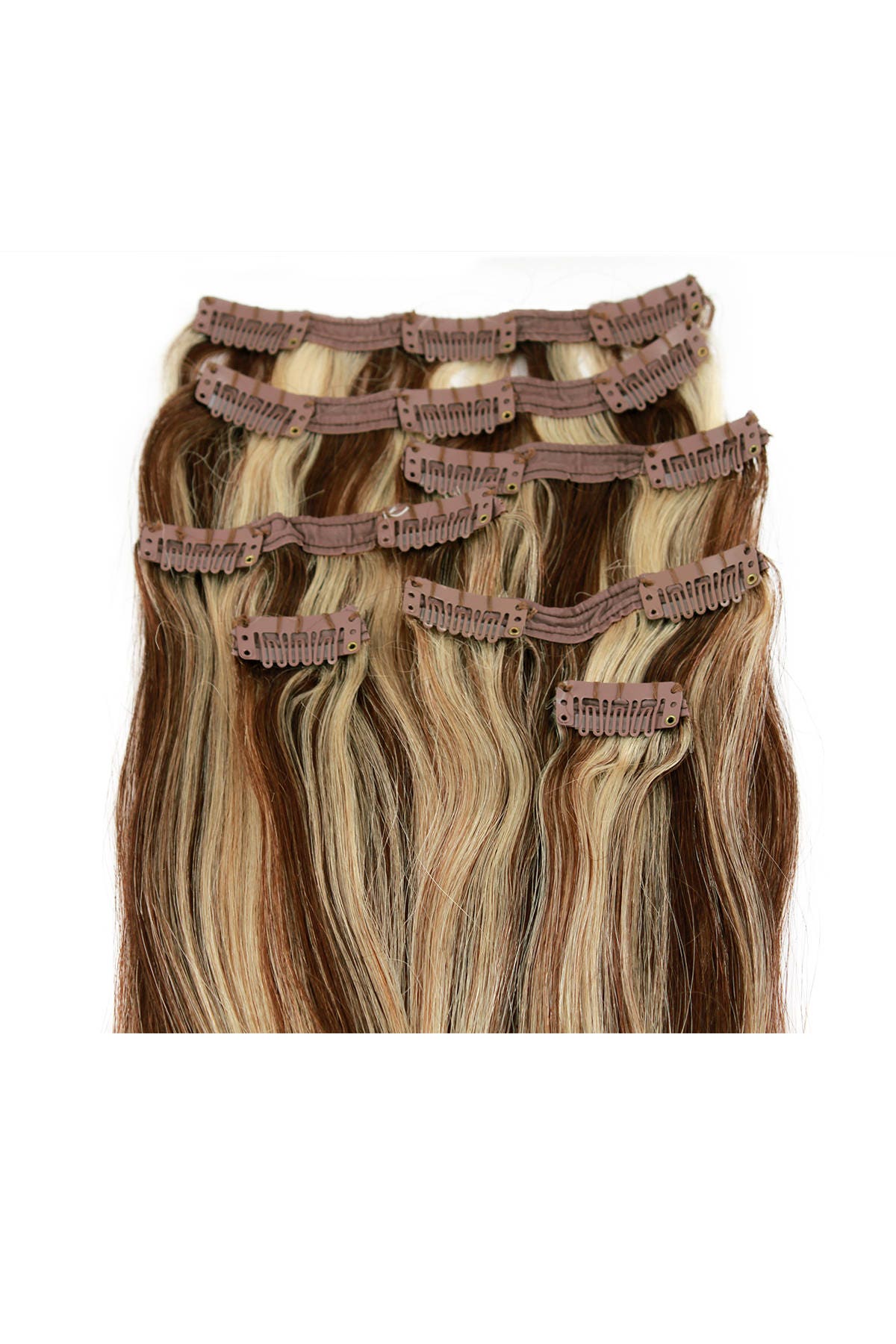 Mittelbraun Mit Blonden Strähnchen Echthaar Clip in Haarverlängerung, Farbe #p4/613 von Etsy - CelebrityStrandsPLUS