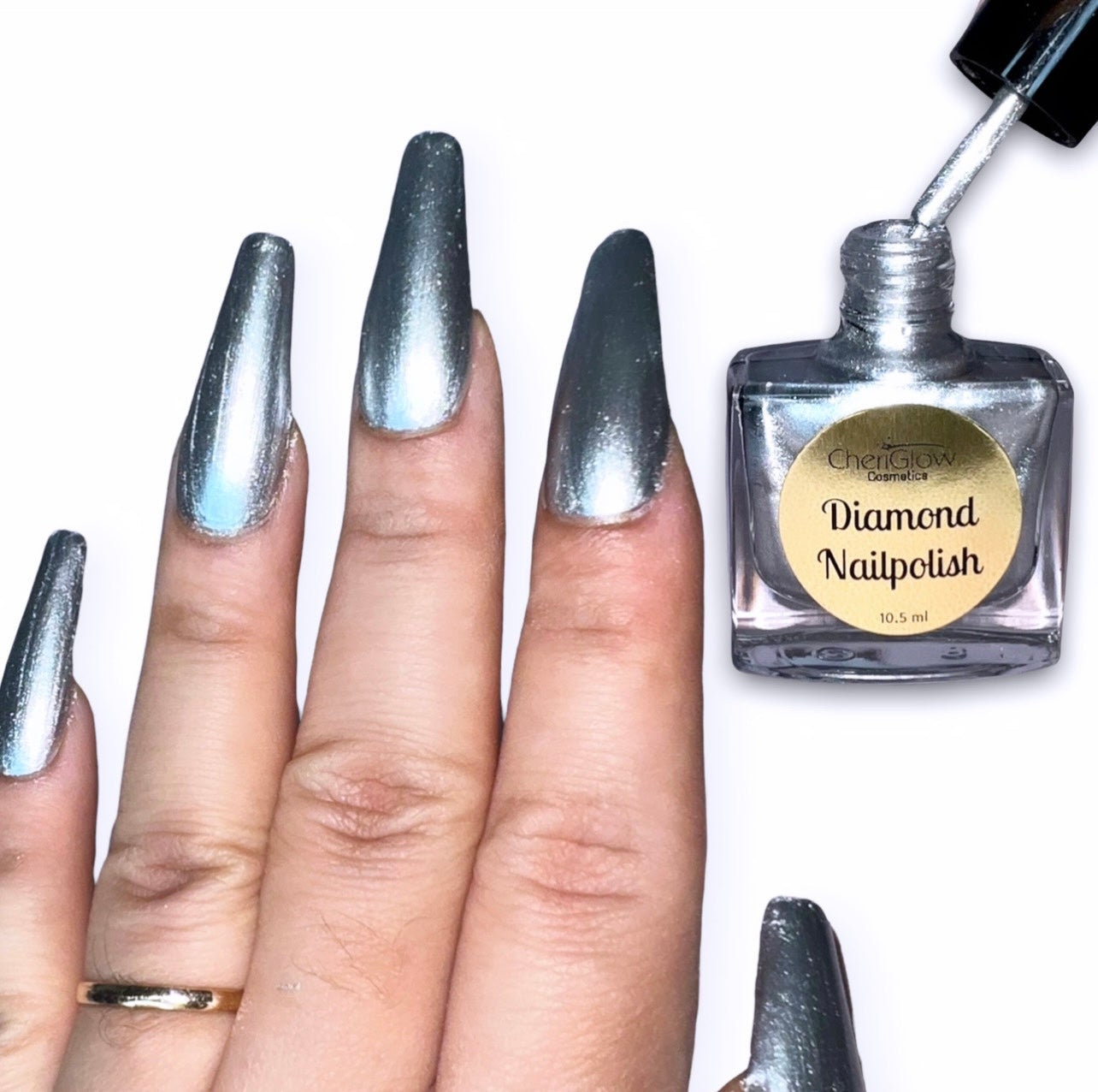 Mondlicht Diamant Nagellack - Metallic Silber Lange Tragen Nagellack, Chrom Nägel Mondlicht Diamant Nagellack - Metallic Silber Lange Tragen Nagellack, Chrom Nägel von Etsy - CheriGlowCreations