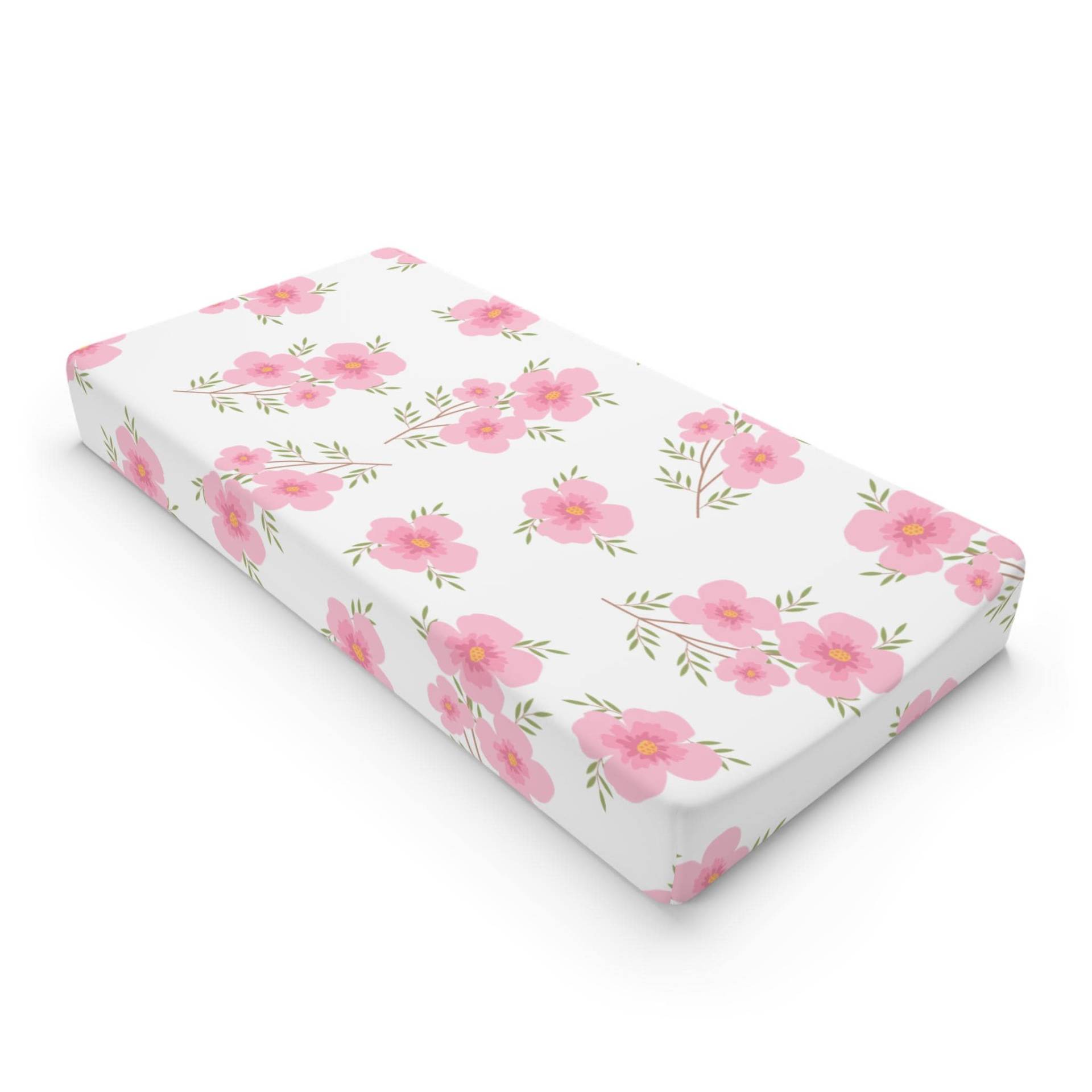 Pink Floral Pattern Baby Changing Pad Cover | Nursery Fitted Sheet von Etsy - CherrySecretBoutique