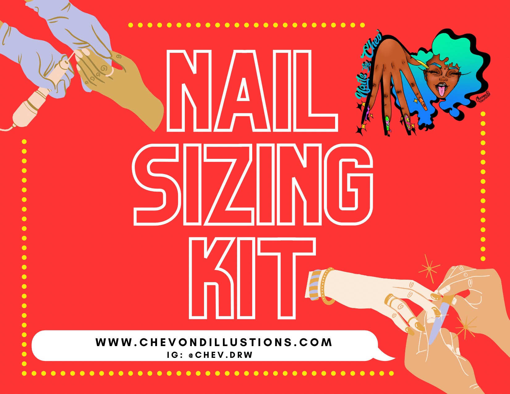 Nagel Größe Kit Nagel Größe Kit von Etsy - ChevonDIllustrations
