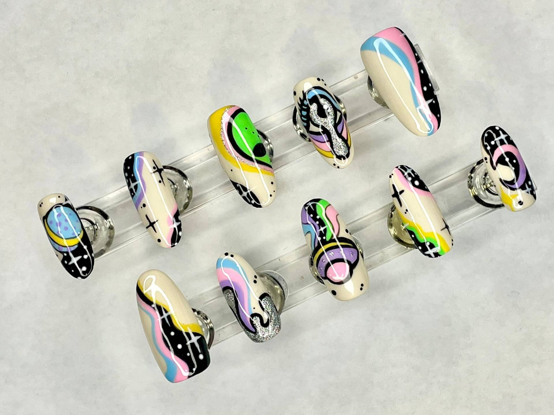 Space Trip Press On Nails Space Trip Press On Nails von Etsy - ChevonDIllustrations