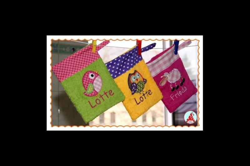 Waschlappen Mit Namen & Wunschmotiv Waschhandschuhn Für Baby Kinder Washcloth von Etsy - CheyennenShop