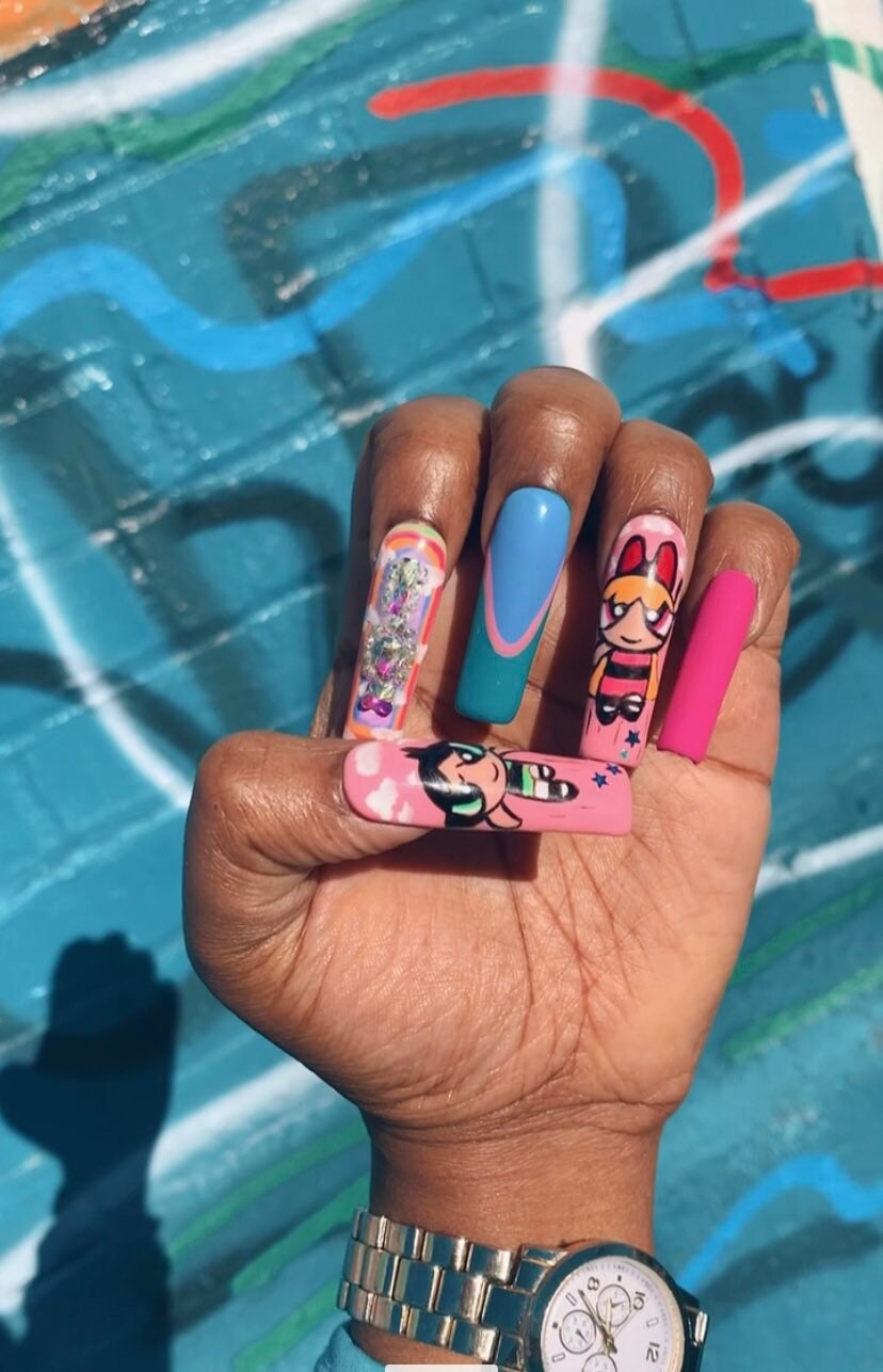 Powerpuff Girls Press On Nails Powerpuff Girls Press On Nails von Etsy - ChicObsessionsStudio